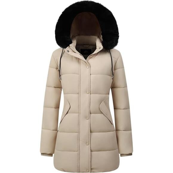 Women's Winter Coat Long Waterproof Parka - Warm Snow Jacket f - Picture 7 of 7